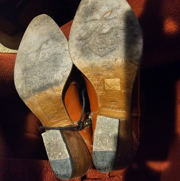 Free people brown patent leather zip boots - Picture 7 of 8